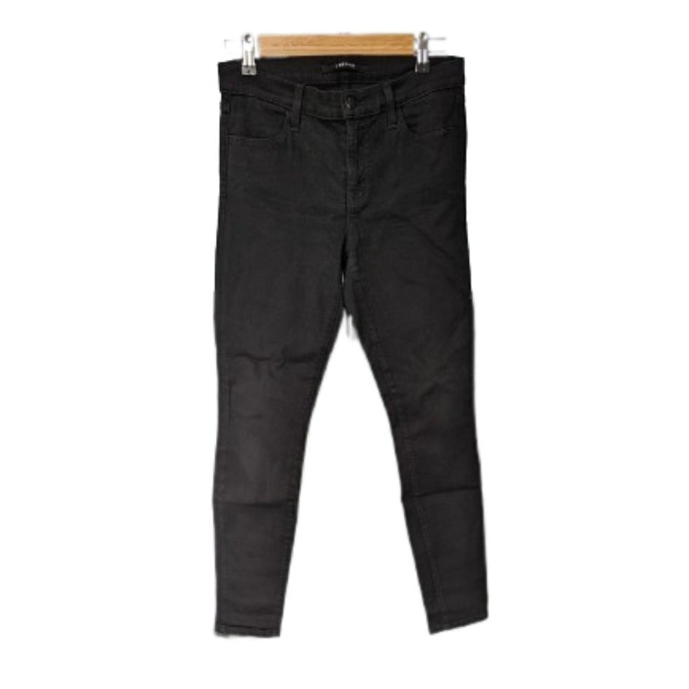 J Brand Super Skinny Mid Rise Black Jeans In Colourway Seriously Black